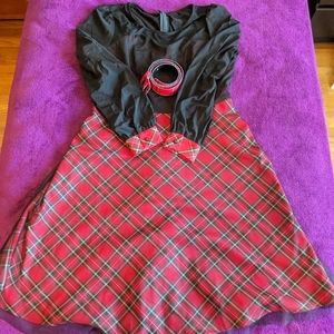 Red Plaid Long sleeve Dress